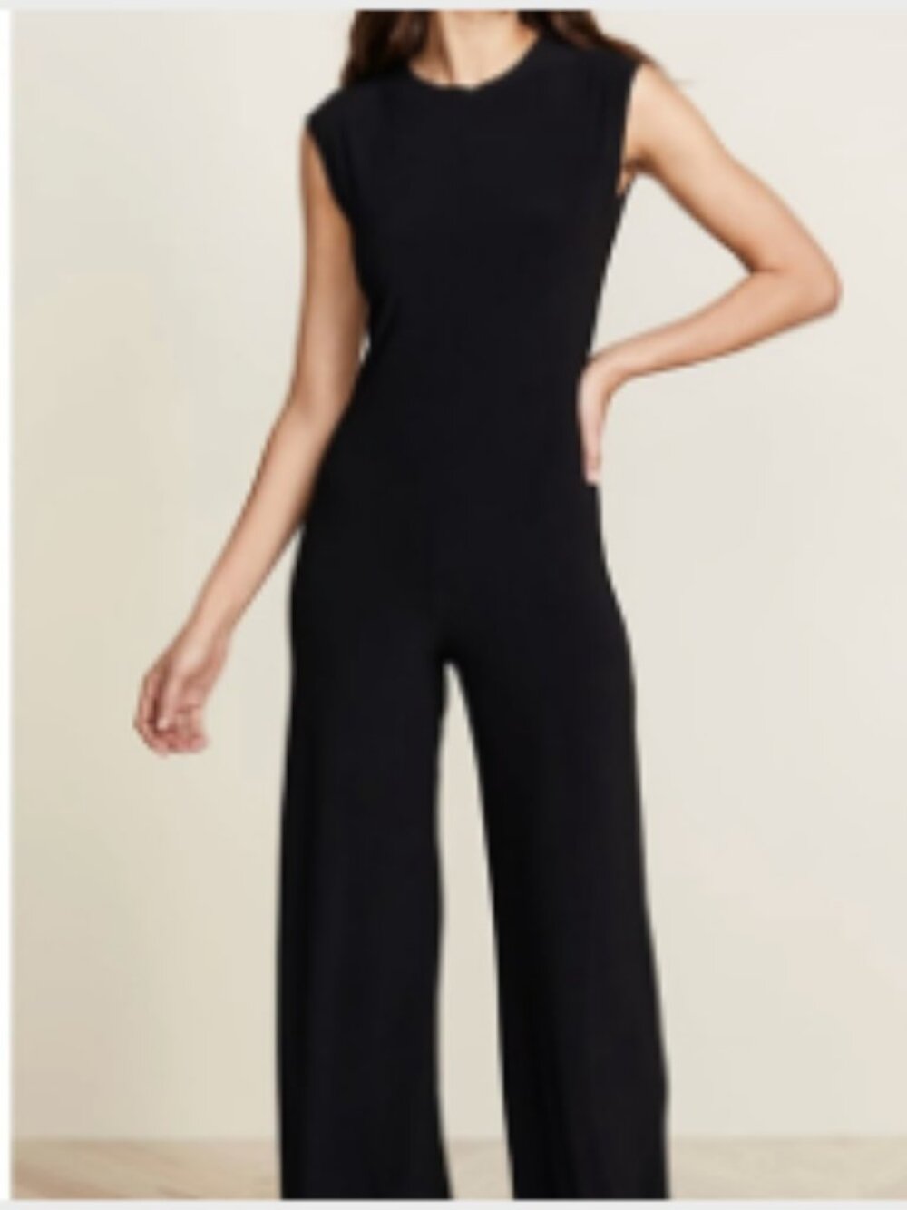 Boden Black Knit Wide Leg Jumpsuit Size 8